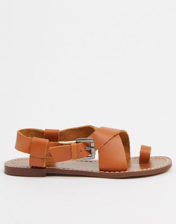 Pull&Bear Flat Leather Smeđe - Ženske Sandale | 34297MUOB